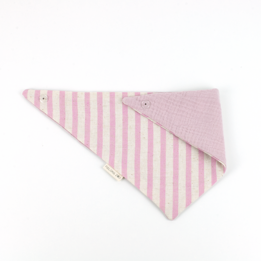 PalomaZoo Baby Bib Pink Stripes & Rosa mit Knopf