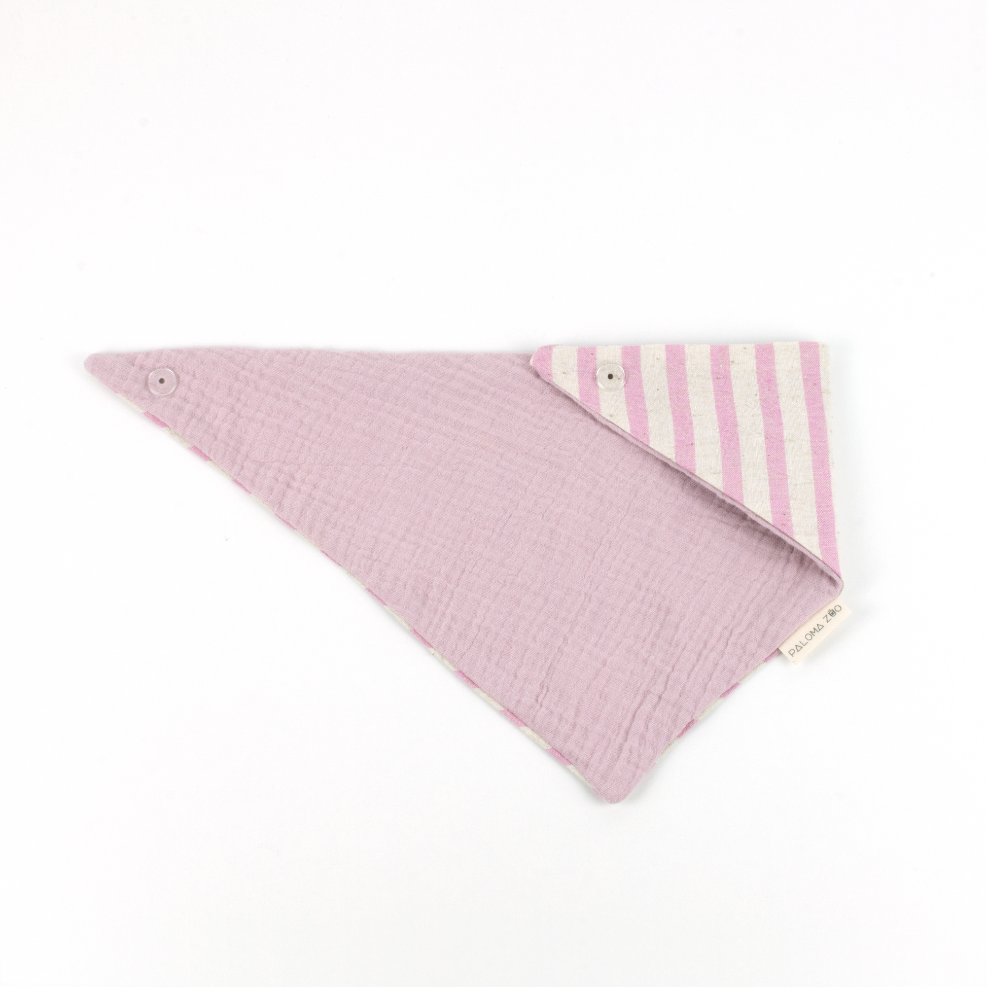 PalomaZoo Baby Bib Pink Stripes & Rosa mit Knopf